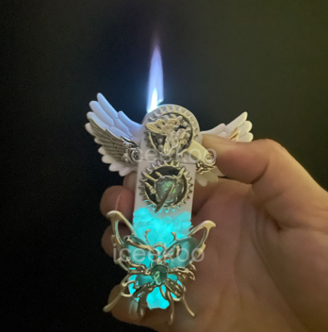 Handmade DIY Inflatable Lighter Luminous Butterfly Angel