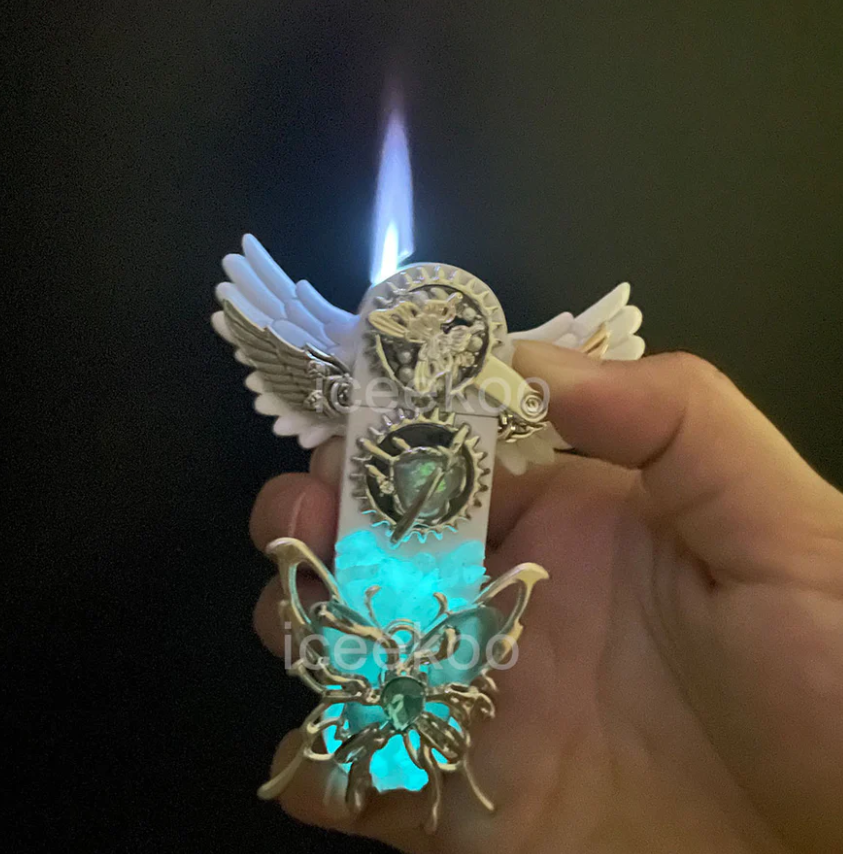 Handmade DIY Inflatable Lighter Luminous Butterfly Angel