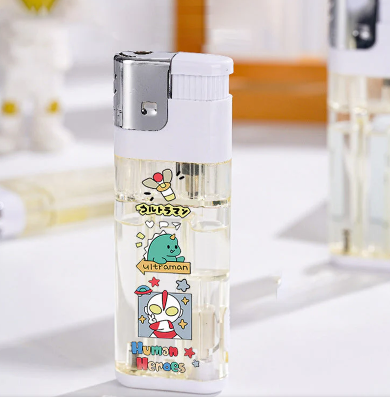 Cartoon large lighter Refillable lighter with flashing light