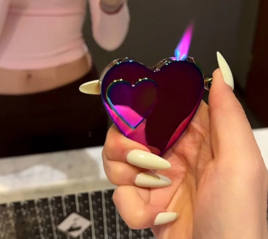 Heart-shaped lighter two modes refillable & rechargeable electronic lighter