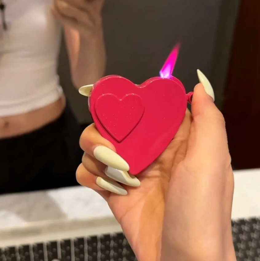 Heart-shaped lighter two modes refillable & rechargeable electronic lighter