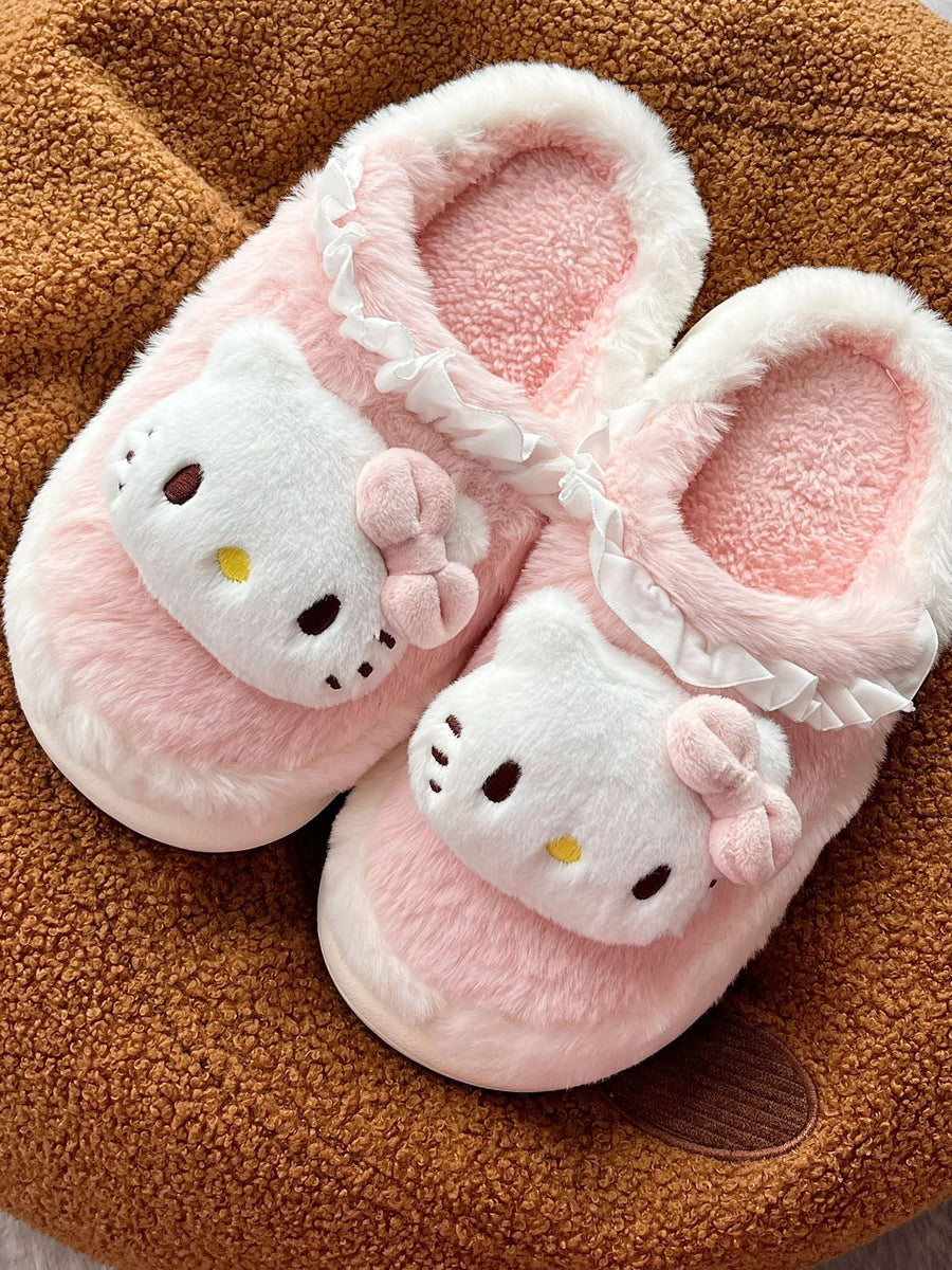 Sanrio Fuzzy Slippers Women Kawaii Slippers for Women House Slippers Cute Slippers