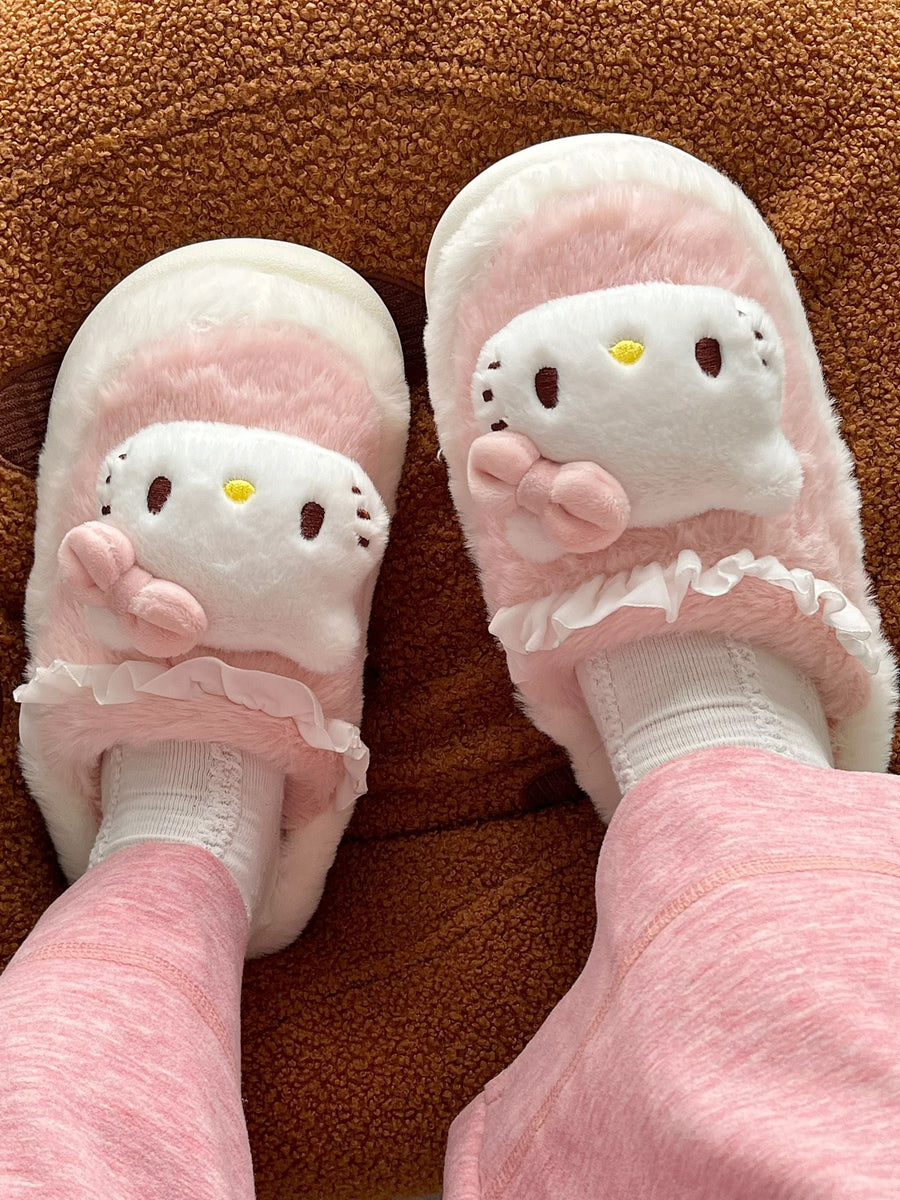 Sanrio Fuzzy Slippers Women Kawaii Slippers for Women House Slippers Cute Slippers