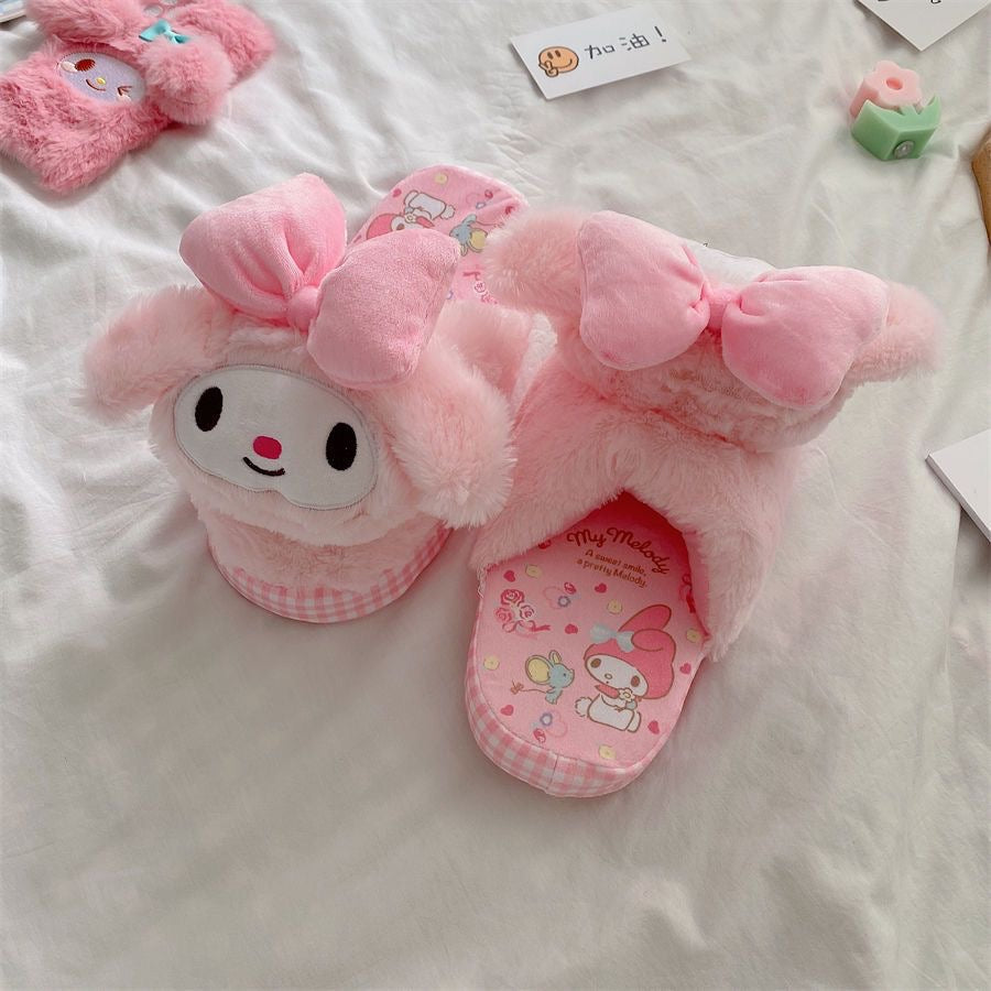 Sanrio Fuzzy Slippers Women Kawaii Slippers for Women Fluffy Kawaii House Slippers Cute Slippers for Women