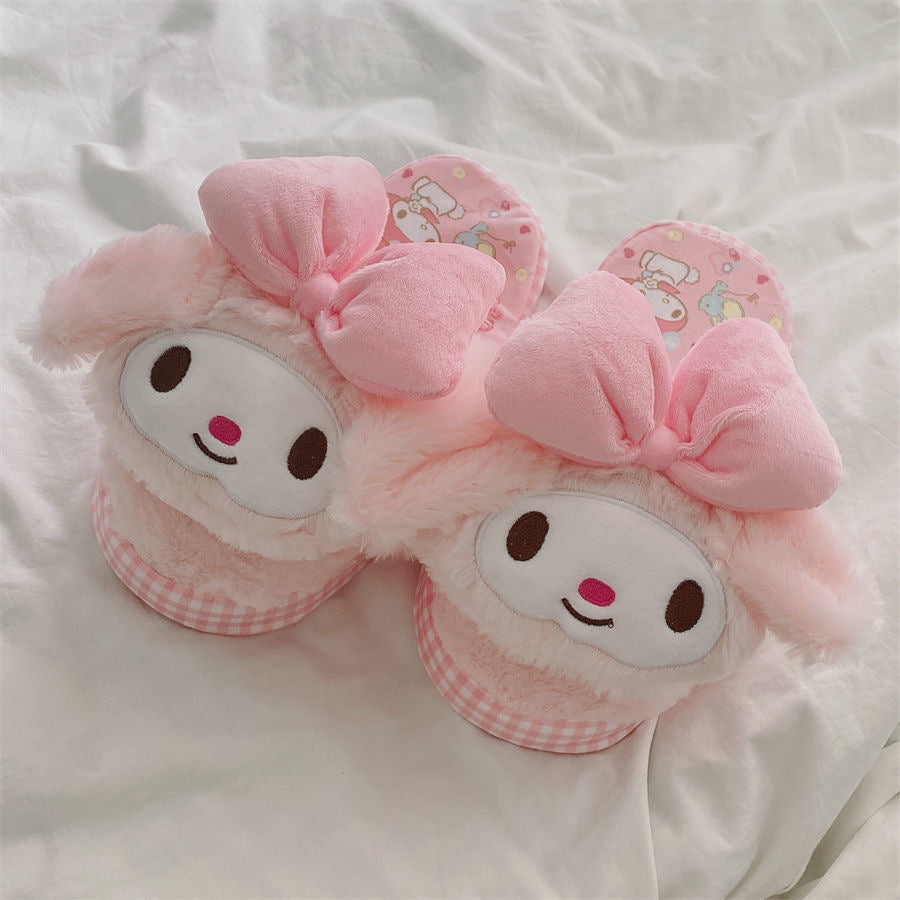 Sanrio Fuzzy Slippers Women Kawaii Slippers for Women Fluffy Kawaii House Slippers Cute Slippers for Women