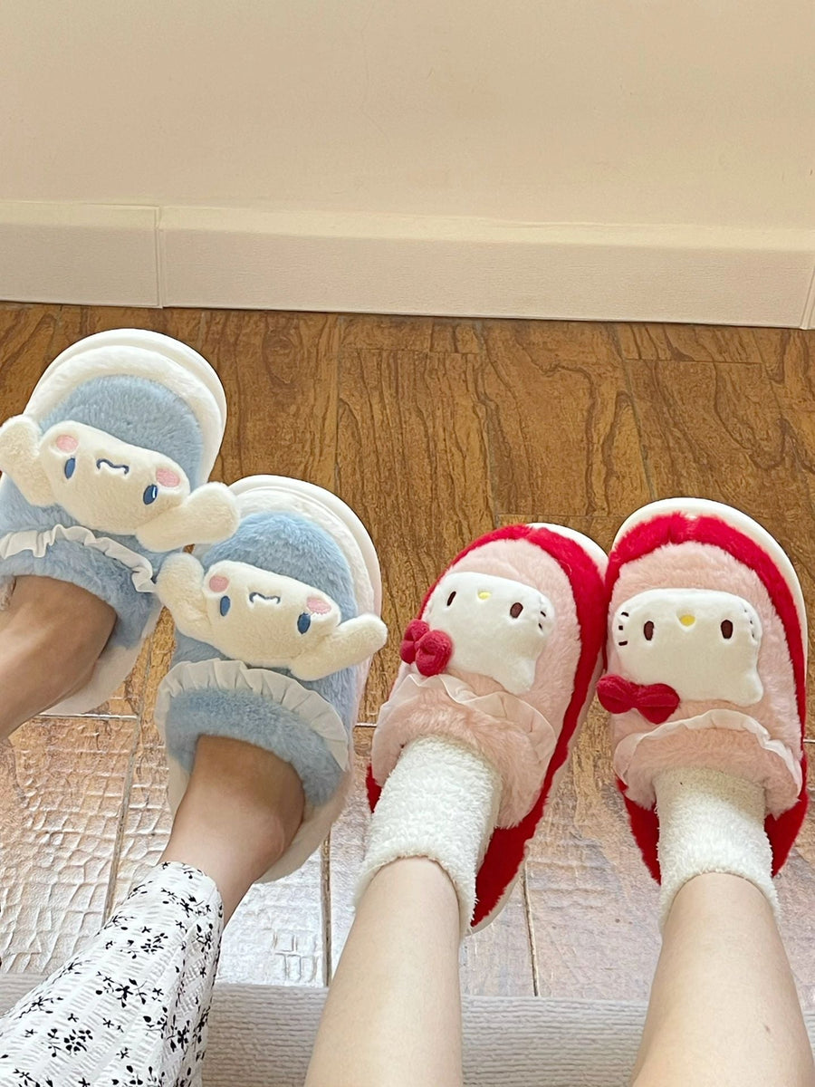 Sanrio Fuzzy Slippers Women Kawaii Slippers for Women House Slippers Cute Slippers