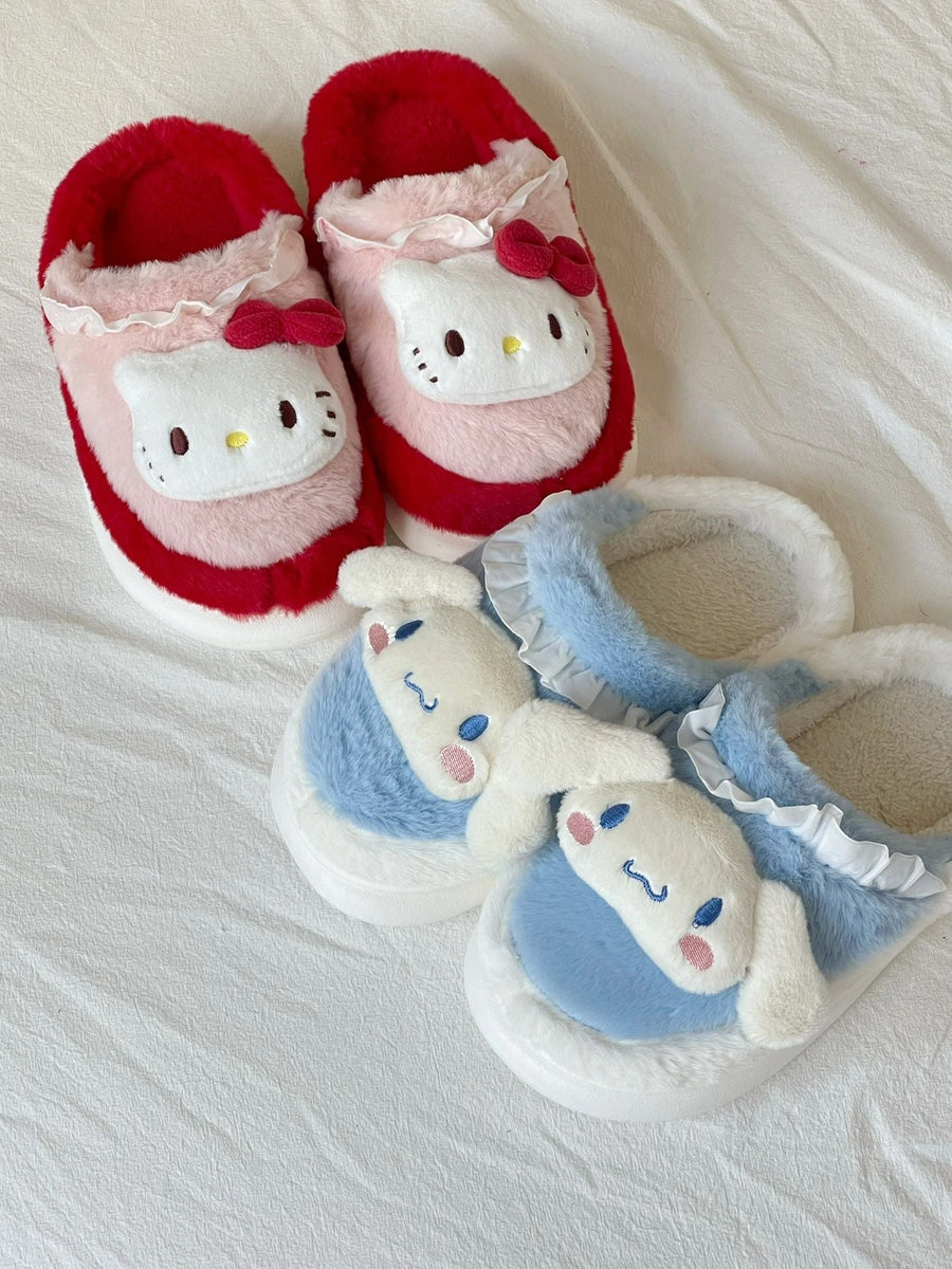 Sanrio Fuzzy Slippers Women Kawaii Slippers for Women House Slippers Cute Slippers