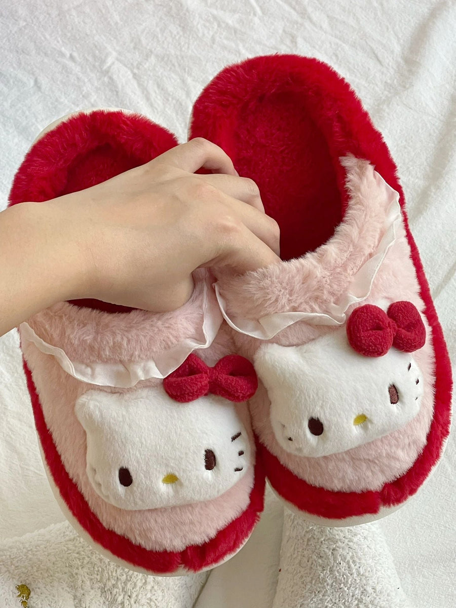 Sanrio Fuzzy Slippers Women Kawaii Slippers for Women House Slippers Cute Slippers