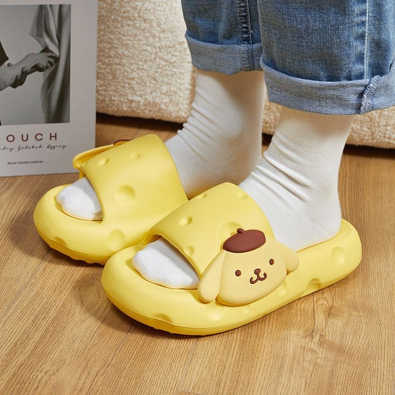 Sanrio summer cute cheese indoor non-slip thick bottom slippers for children Girl