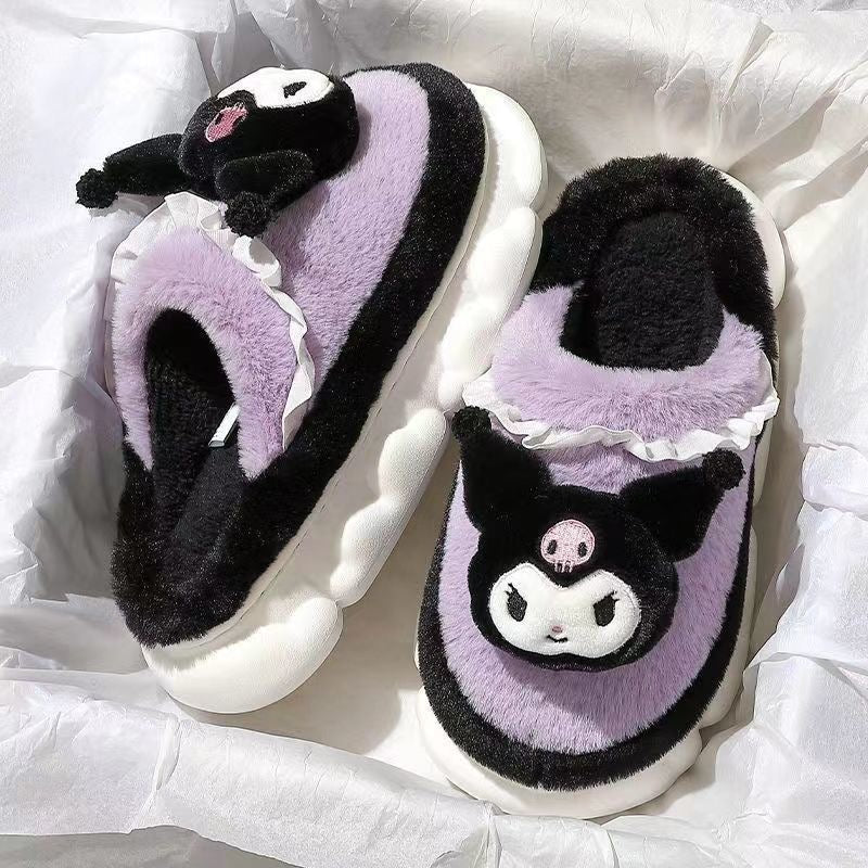 Sanrio Fuzzy Slippers Women Kawaii Slippers for Women House Slippers Cute Slippers