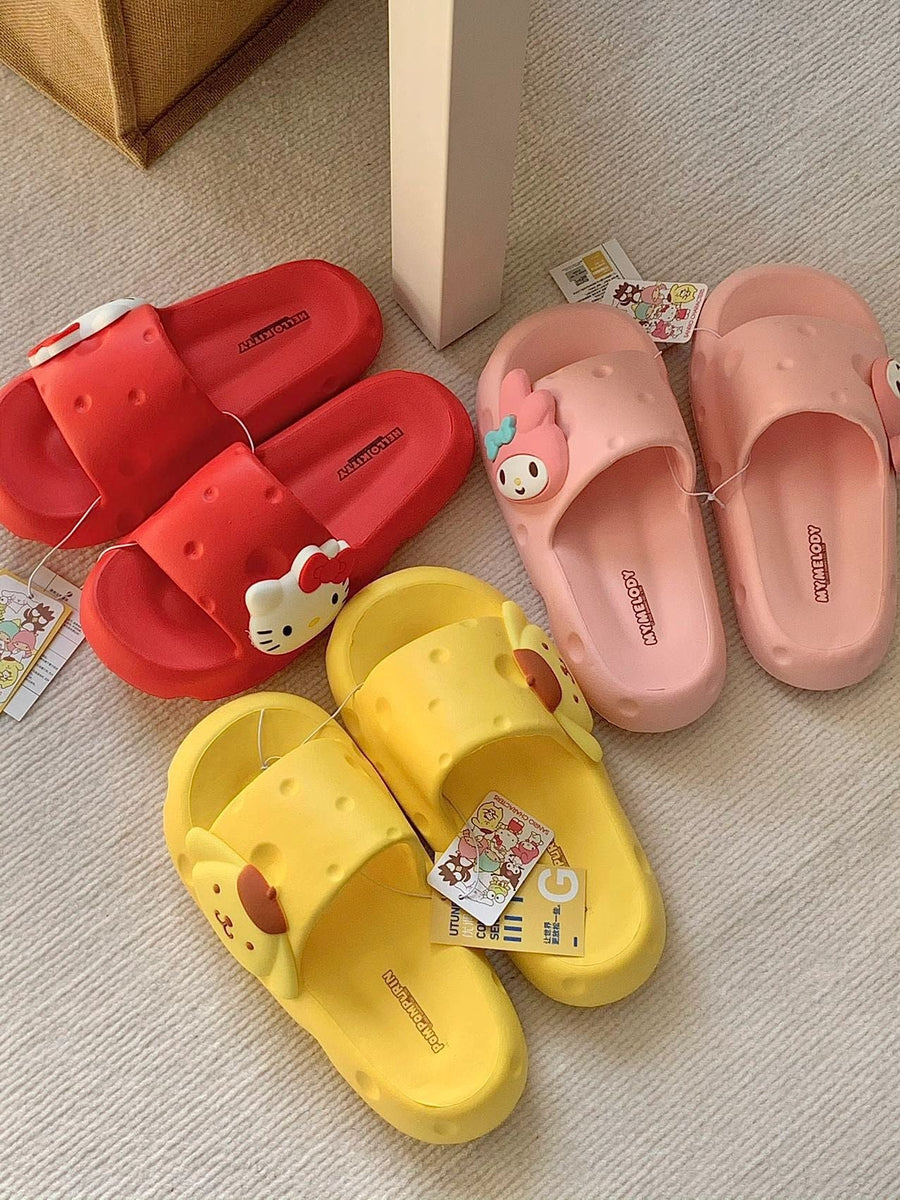 Sanrio summer cute cheese indoor non-slip thick bottom slippers for children Girl