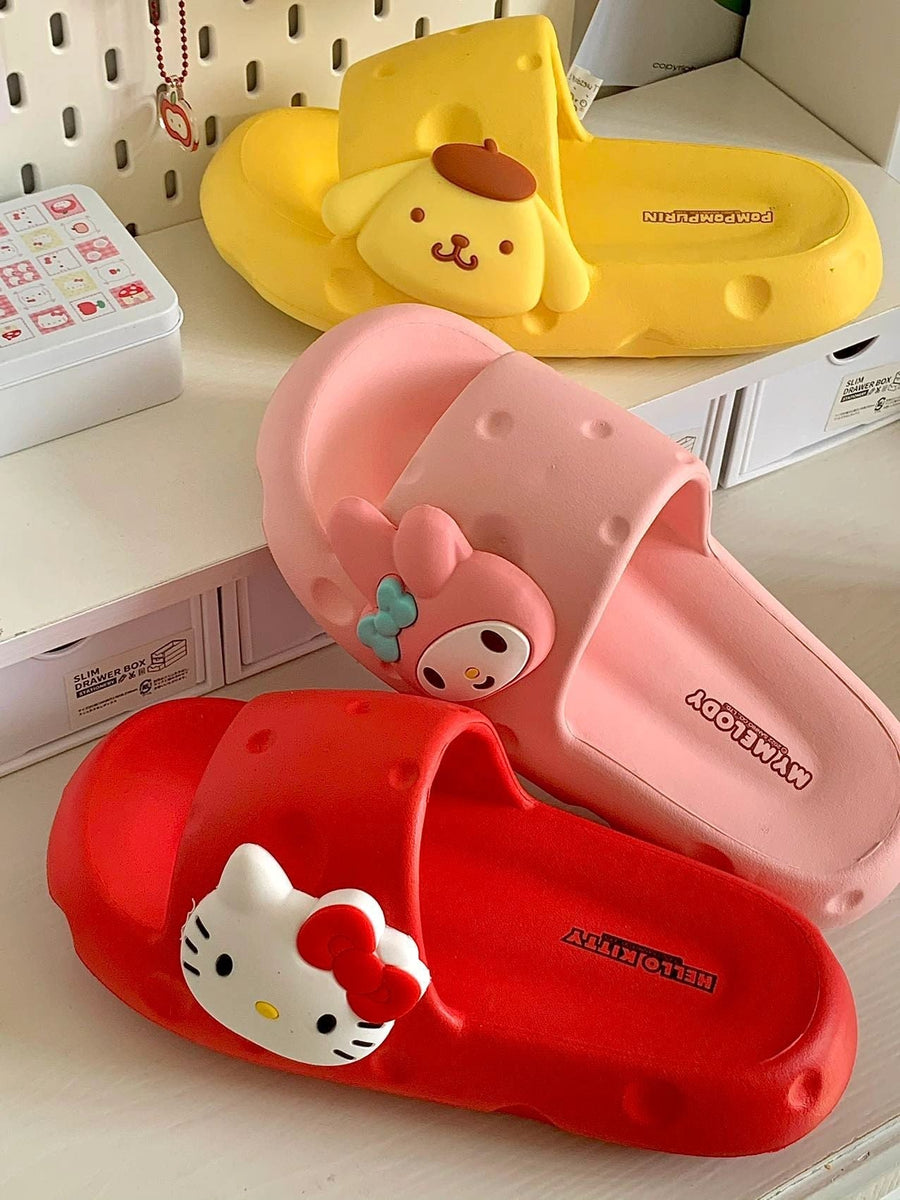 Sanrio summer cute cheese indoor non-slip thick bottom slippers for children Girl