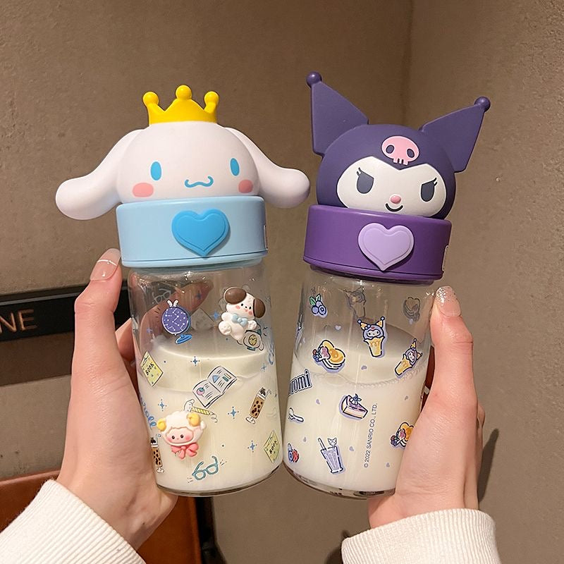 Sanrio Glass Water Bottle (360ml)