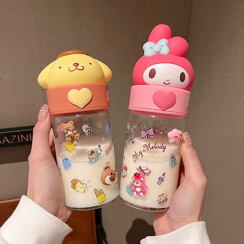 Sanrio Glass Water Bottle (360ml)