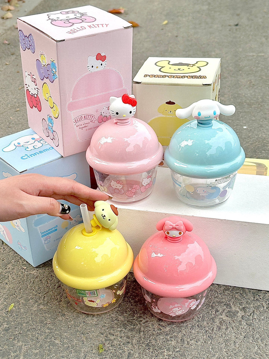 Sanrio Milk Juice Cute Water Bottle  Portable Transparent Water Cup Bottles(250ml)