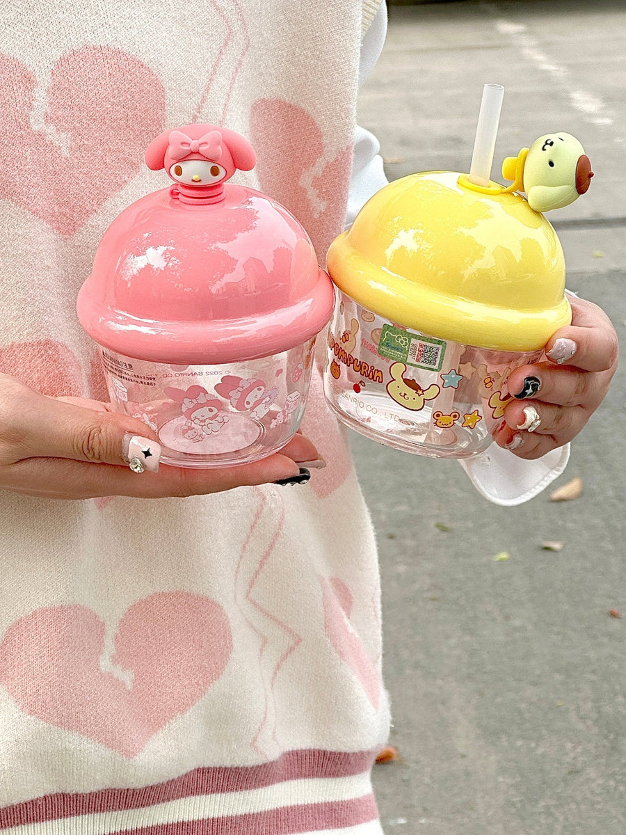 Sanrio Milk Juice Cute Water Bottle  Portable Transparent Water Cup Bottles(250ml)