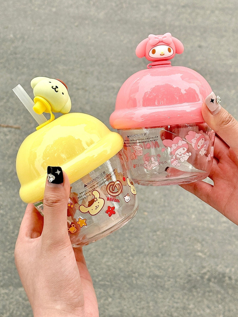 Sanrio Milk Juice Cute Water Bottle  Portable Transparent Water Cup Bottles(250ml)