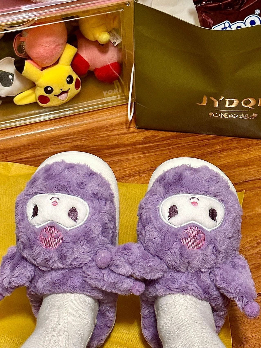 Sanrio Fuzzy Slippers House Slippers Winter Indoor Outdoor Slippers for Women