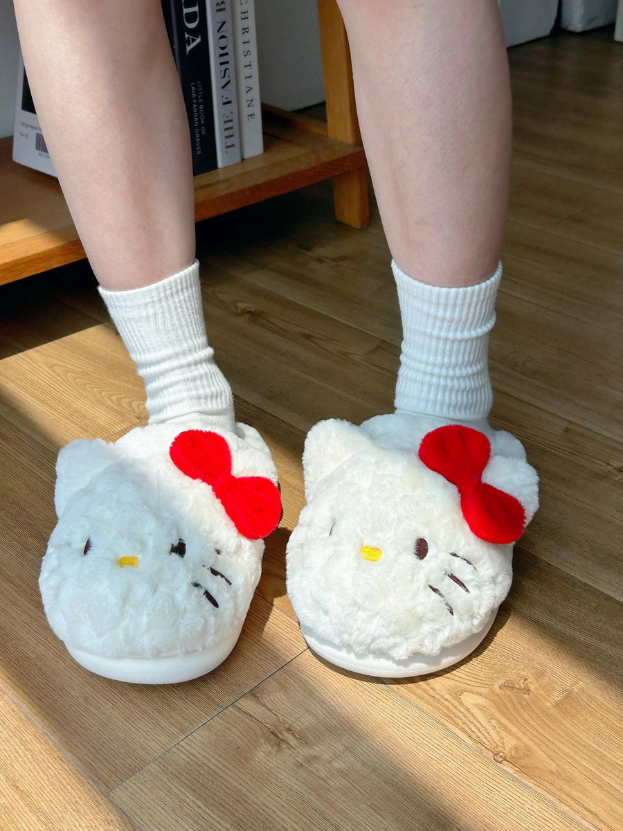 Sanrio Fuzzy Slippers House Slippers Winter Indoor Outdoor Slippers for Women